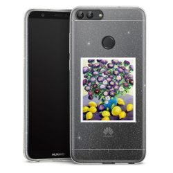 Silikon Glitter Case transparent-silber
