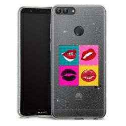 Silikon Glitter Case transparent-silber