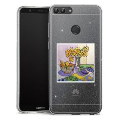 Silikon Glitter Case transparent-silber