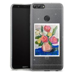 Silikon Glitter Case transparent-silber