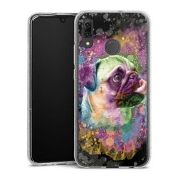 Silikon Glitter Case transparent-silber