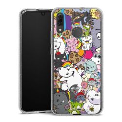 Silikon Glitter Case transparent-silber