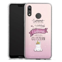 Silikon Glitter Case transparent-silber