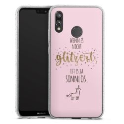 Silikon Glitter Case transparent-silber