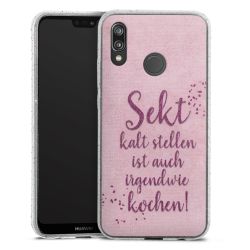 Silikon Glitter Case transparent-silber