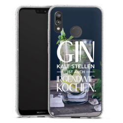 Silikon Glitter Case transparent-silber