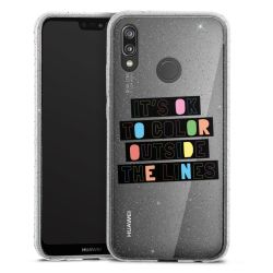 Silikon Glitter Case transparent-silber