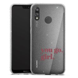 Silikon Glitter Case transparent-silber