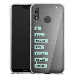 Silikon Glitter Case transparent-silber