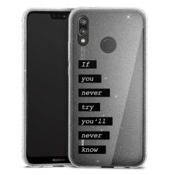 Silikon Glitter Case transparent-silber