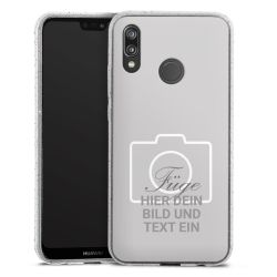 Silikon Glitter Case transparent-silber