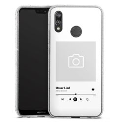 Silikon Glitter Case transparent-silber