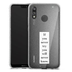 Silikon Glitter Case transparent-silber