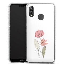 Silikon Glitter Case transparent-silber