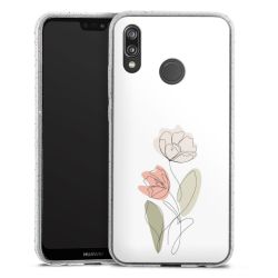 Silikon Glitter Case transparent-silber