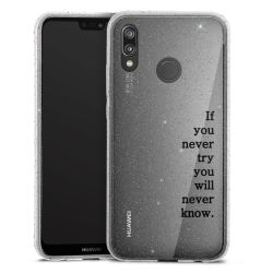 Silikon Glitter Case transparent-silber