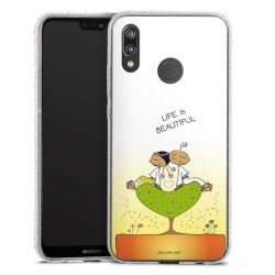 Silikon Glitter Case transparent-silber