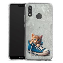 Silikon Glitter Case transparent-silber