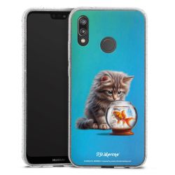 Silikon Glitter Case transparent-silber