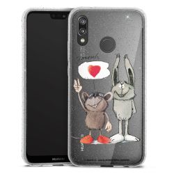 Silikon Glitter Case transparent-silber