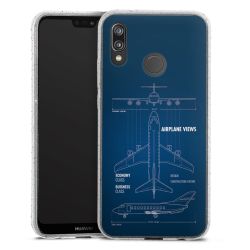 Silikon Glitter Case transparent-silber