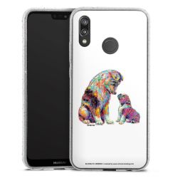 Silikon Glitter Case transparent-silber