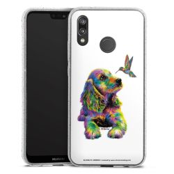 Silikon Glitter Case transparent-silber