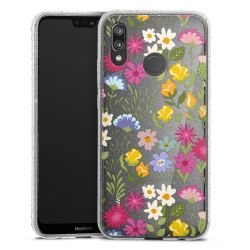 Silikon Glitter Case transparent-silber