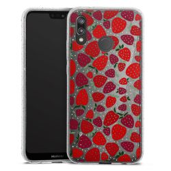 Silikon Glitter Case transparent-silber