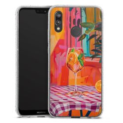 Silikon Glitter Case transparent-silber