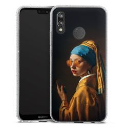 Silikon Glitter Case transparent-silber