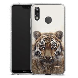 Silikon Glitter Case transparent-silber