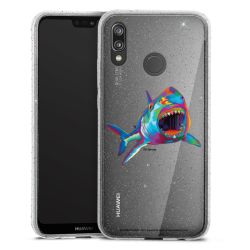 Silikon Glitter Case transparent-silber