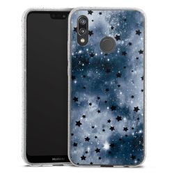 Silikon Glitter Case transparent-silber