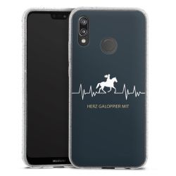 Silikon Glitter Case transparent-silber