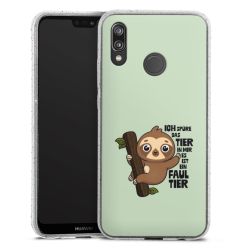 Silikon Glitter Case transparent-silber