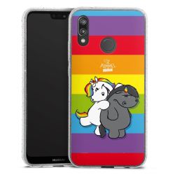 Silikon Glitter Case transparent-silber