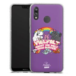 Silikon Glitter Case transparent-silber