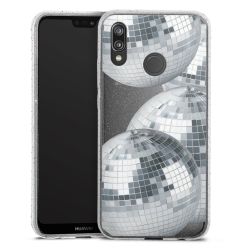 Silikon Glitter Case transparent-silber
