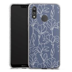 Silikon Glitter Case transparent-silber