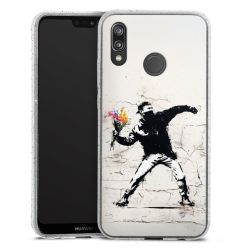 Silikon Glitter Case transparent-silber