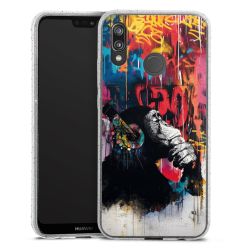 Silikon Glitter Case transparent-silber