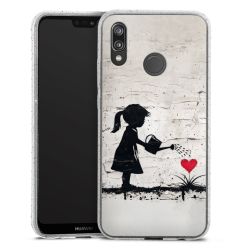 Silikon Glitter Case transparent-silber