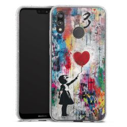 Silikon Glitter Case transparent-silber