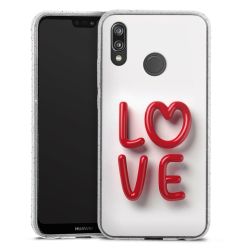 Silikon Glitter Case transparent-silber