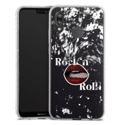 Silikon Glitter Case transparent-silber