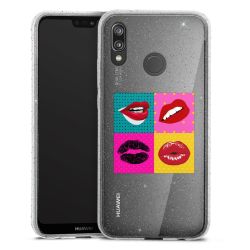 Silikon Glitter Case transparent-silber