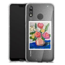 Silikon Glitter Case transparent-silber