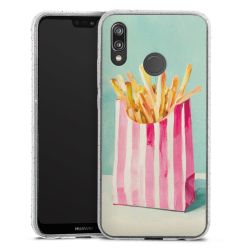 Silikon Glitter Case transparent-silber