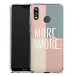 Silikon Glitter Case transparent-silber